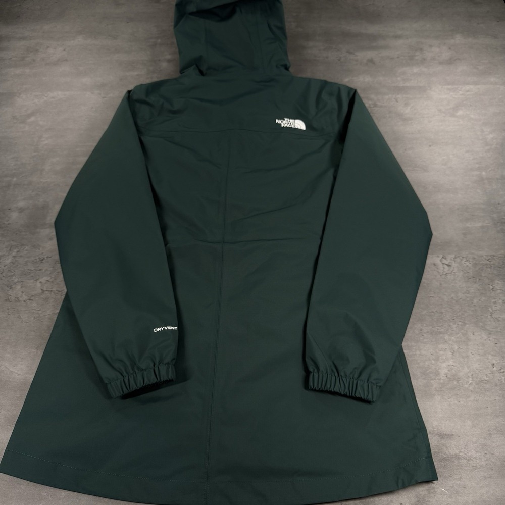 North Face Antora Rain Parka Jacket‎ XS Nori Green Dark Dryvent Zip Hooded Coat - Picture 4 of 13